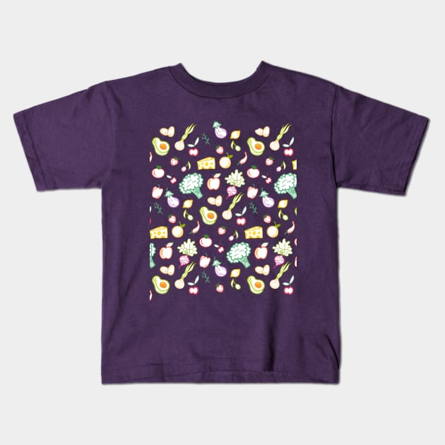 Fruits pattern Kids T-Shirt by King Tiger